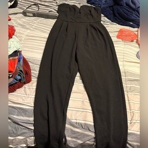 Chic Black Strapless Jumpsuit